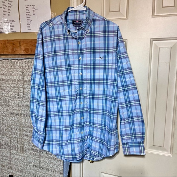 VINEYARD VINES Classic Fit Plaid Tucker Shirt Long Sleeve Button Down Easter - Picture 1 of 6